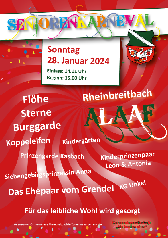 Plakat Seniorenkarneval